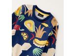 Sweatshirt SARABANDA "BABY BOY SWEATER", Jungen, Gr. 8A, weiß, blau, 100% Baumwolle, Sweatshirts Sweatshirt