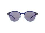 Hugo van Hugo Boss Round Mens matblauw turquoise blauwe spiegel zonnebril