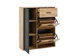 Flieks Schuhschrank, Mehrfarbig, Holzwerkstoff, 24x95.5x80 cm, Garderobe, Schuhaufbewahrung, Schuhkipper