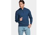 Bos Bright Blue Half zip cotton regular fit jeans blue 618400cct-13/675