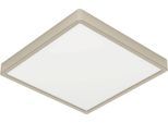 EGLO Aufbauleuchte "Fueva 6 Deckenleuchte, Metall und Kunststoff, Deckenbeleuchtung, Lampe", silberfarben, 1, H: 2,5cm, 1 Stk., Leuchten, Aufbauleuchte - L29 x B29 x H2,5 cm - nickel-matt - 13W inkl.