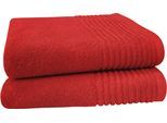 Handtücher DYCKHOFF "Handtuch-Set BRILLANT 2-tlg., Baumwolle, 50x100 cm", rot (kirsche), B:50cm L:100cm, Frottier, Baumwolle, Handtücher, Baumwolle