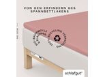 Spannbettlaken SCHLAFGUT "PURE TOPPER Bio-Baumwolle mit Elasthan 170 g/m² für Topper bis 10 cm", lila (lila mid), 1 Stk., Jersey-Elasthan, 90-100x200-220 10cm, Jersey-Elasthan, Obermaterial: 95% Baumwolle, 5% Elasthan, Bettlaken, Spannbettlaken, PREMIUM Laken für Matratzen bis 10 cm Höhe, dehnbar, blickdicht