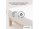 Spannbettlaken SCHLAFGUT "PURE TOPPER Bio-Baumwolle mit Elasthan 170 g/m² für Topper bis 10 cm", weiß (full, weiß), 1 Stk., Jersey-Elasthan, 140-160x200-220 10cm, Jersey-Elasthan, Obermaterial: 95% Baumwolle, 5% Elasthan, Bettlaken, Spannbettlaken, PREMIUM Laken für Matratzen bis 10 cm Höhe, dehnbar, blickdicht