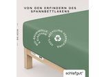 Spannbettlaken SCHLAFGUT "PURE BOXSPRING Bio-Baumwolle mit Elasthan, 170 g/m², Bettlaken", grün (grün mid), 1 Stk., Jersey-Elasthan, 180-200x200-220 40cm, Jersey-Elasthan, Obermaterial: 95% Baumwolle, 5% Elasthan, Bettlaken, Spannbettlaken, PREMIUM Boxspringbett Laken bis 40 cm Höhe, dehnbar blickdicht, straff