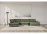 Wohnlandschaft DIE PLANBAR "MP-IN17004 U-Form, Breite 382 cm, mit Federkern-Polsterung", forest, B:382cm H:84cm T:260cm, 88% Polyester, 12% Polyamid, Sofas, Wohnlandschaft, Federkern-Polsterung, wahlweise mit Funktionen