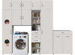 Mehrzweckschrank WIMEX "Multiraumkonzept, praktische Waschmaschinenlösung, Breite: 280cm", weiß, B:280cm H:225cm T:40cm, Schränke, Mehrzweckschrank, erhältlich in den Farben grafit oder weiß
