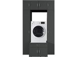 Mehrzweckschrank WIMEX "Multiraumkonzept, praktische Waschmaschinenlösung, Breite: 130cm", schwarz (grafit), B:130cm H:225cm T:69cm, Schränke, Mehrzweckschrank, erhältlich in den Farben grafit oder weiß