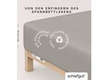 Spannbettlaken SCHLAFGUT "PURE BOXSPRING Bio-Baumwolle mit Elasthan, 170 g/m², Bettlaken", beige (sand mid), 1 Stk., Jersey-Elasthan, 180-200x200-220 40cm, Jersey-Elasthan, Obermaterial: 95% Baumwolle, 5% Elasthan, Bettlaken, Spannbettlaken, PREMIUM Boxspringbett Laken bis 40 cm Höhe, dehnbar blickdicht, straff