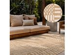 Teppich TED BAKER "Barkham, Wendeteppich", beige (jute weiß), B:120cm H:8mm L:170cm, Polypropylen, Teppiche, Teppich, Designteppich, Wetterfest, Pflegeleicht, Modern, Wohnzimmer, Terrasse