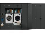 Mehrzweckschrank WIMEX "Multiraumkonzept, praktische Waschmaschinenlösung, Breite: 380cm", grau (grafit), B:380cm H:225cm T:69cm, Schränke, Mehrzweckschrank, erhältlich in den Farben grafit oder weiß