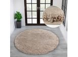 Hochflor-Teppich OTTO HOME "Viva Shaggy, in Standard- und Premium-Qualität, 30 mm oder 45 mm Höhe" Gr. 10, beige, H:45mm Ø:190cm, Kunstfaser, Teppiche, Uni Farben, einfarbig, weich, kuschelig, Läufer, Kundenliebling