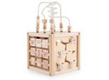 Motorikspiel Motorikwürfel Reh Ella, Natur, Rosa, Holz, Birke, Buche, Schima, 20x40x20 cm, female, Spielzeug, Kinderspielzeug, Konstruktionsspielzeug