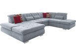 Wohnlandschaft DIE PLANBAR "MP-IN17004 U-Form, Breite 382 cm, mit Federkern-Polsterung", grau (ice), B:382cm H:84cm T:260cm, 100% Polyester, Sofas, Wohnlandschaft, Federkern-Polsterung, wahlweise mit Funktionen