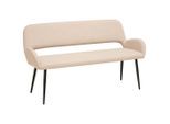 Mid.you Sitzbank, Beige, Holz, Metall, Textil, Pappel, Sperrholz, 2-Sitzer, 150x83x63 cm, Esszimmer, Bänke, Sitzbänke