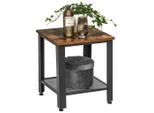 Carryhome Beistelltisch, Schwarz, Walnuss, Metall, Holzwerkstoff, quadratisch, eckig, 40x45x40 cm, Wohnzimmer, Wohnzimmertische, Beistelltische, Beistelltische Metall