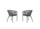 Ambia Garden Gartensessel-Set, Grau, Schwarz, Metall, Textil, 56x72x59 cm, Gartenmöbel, Gartenstühle, Gartenstühle