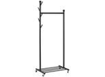 PBJ Kleiderwagen, Schwarz, Metall, 68x170x43 cm, Garderobe, Garderobenständer