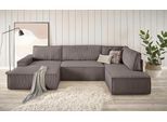Wohnlandschaft OTTO HOME "SHERWOOD Cord U-Form, 329 cm - OTTO. Verlässliche Qualität.", beige (taupe), B:329cm H:85cm T:195cm, 100% Polyester, Sofas, Wohnlandschaft, Schlaffunktion m. Bettkasten (194x139 cm), Cord, Vintage, Samtvelours
