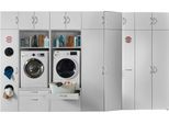 Mehrzweckschrank WIMEX "Multiraumkonzept, praktische Waschmaschinenlösung, Breite: 380cm", weiß, B:380cm H:225cm T:69cm, Schränke, Mehrzweckschrank, erhältlich in den Farben grafit oder weiß