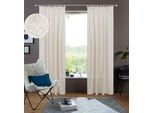 Gardine OTTO HOME "Rudy" Gr. 1, beige (sand), B:140cm H:145cm, Leinenstruktur, Leinen, Polyester, Gardinen, Gardine, Halbtransparent, Leinenlook, Polyester-Leinen Mischung, 2-er Set