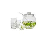 Novel Bowle-Set , Transparent , Glas , Transparent , 30x30x35 cm , Glas, Gläser-Sets