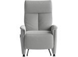 TV-Sessel SIT & MORE "Cremona Comfort", grau (silber), B:76cm H:112cm T:84cm, 100% Polyester, Sessel, TV-Sessel, wahlweise manuell oder elektrischer Funktion mit Akku