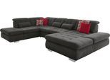 Wohnlandschaft DIE PLANBAR "MP-IN17004 U-Form, Breite 382 cm, mit Federkern-Polsterung", schwarz, B:382cm H:84cm T:260cm, 100% Polyester, Sofas, Wohnlandschaft, Federkern-Polsterung, wahlweise mit Funktionen