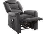 TV-Sessel SIT & MORE "Morten", grau (dunkelgrau), B:76cm H:111cm T:78cm, Luxus-Kunstleder;NaturLEDER (echtes Rindsleder);Luxus-Microfaser (100% Polyester), Sessel, TV-Sessel, in Größe S, wahlweise mit Motor und Aufstehhilfe