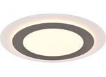 TRIO LEUCHTEN LED Deckenleuchte "MORGAN, runde Deckenlampe Ø 45cm, dimmbar, CCT, Memoryfunktion, Timer", grau (nickel), 1, Ø 45cm H: 4,2cm, 1 Stk., Leuchten, Nachtlicht, 42W 5600 Lumen, 2700-6500 Kelvin, inkl Fernbedienung, LED Deckenleuchte