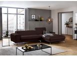 Ecksofa W.SCHILLIG "piedroo, Designsofa mit tollem Sitzkomfort, bequem und elegant, L-Form", braun (mocca z69), B:303cm H:70cm T:193cm, Longlife Xtra-Leder Z69: Das feinnarbige, gedeckte Softleder Z69 besticht durch seine außergewöhnliche Weichheit im trendigen »Vintage-Look«, Hautstärke 0, 9 - 1, 1 mm, Sofas, Ecksofa, Kopfteilverstellung, wahlweise mit Sitztiefenverstellung, Breite 303cm