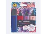 STABILO® BOSS ORIGINAL Textmarker NatureCOLORS Wildflower, Keilspitze, Strichstärke 2-5 mm, Etui mit 4 Schreib- und Schaftfarben