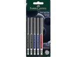 Faber-Castell Tintenroller Free Ink, Strichstärke 0,4 mm, Minen-Ø 0,7 mm, farbsortiert, Recycling-Kunststoff/Metall, 5 Stück