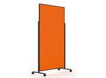 Magnetoplan mobile Moderationstafel VarioPin Black, Hoch-/Querformat, 2-seitig nutzbar, B 1000 x H 1800 mm, Filz/Aluminium, orange/schwarz