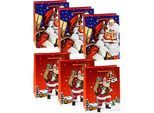TSI Geschenktüten Set Nikolaus, 6-teilig, 3 x Motiv „Nikolaus in Landschaft“/3 x Motiv „Nikolaus vor blauem Himmel“, PP-Folie, blau