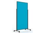 Magnetoplan mobile Moderationstafel VarioPin Black, Hoch-/Querformat, 2-seitig nutzbar, B 1000 x H 1800 mm, Filz/Aluminium, türkis/schwarz