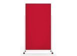 Magnetoplan mobile Moderationstafel VarioPin White, Hoch-/Querformat, 2-seitig nutzbar, B 1000 x H 1800 mm, Filz/Aluminium, rot/weiss