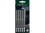 Faber-Castell Tintenroller Free Ink, Strichstärke 0,4 mm, Minen-Ø 0,7 mm, Schreibfarbe blau, dokumentenecht, Recycling-Kunststoff/Metall, 5 Stück