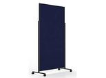 Magnetoplan mobile Moderationstafel VarioPin Black, Hoch-/Querformat, 2-seitig nutzbar, B 1000 x H 1800 mm, Filz/Aluminium, blau/schwarz
