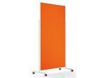 Magnetoplan mobile Moderationstafel VarioPin White, Hoch-/Querformat, 2-seitig nutzbar, B 1000 x H 1800 mm, Filz/Aluminium, orange/weiss