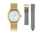 Quarzuhr ISABELLA FORD "SFA5-1", gold (gold, grau), Armbanduhren, Damen, Quarzuhr