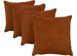 Dekokissen OTTO HOME "Egedal", braun (rost, cord), B:40cm H:40cm, Polyester, Dekokissen_Sitzkissen_Kissenhüllen, Dekokissen mit Füllung, 2er oder 4er Set, je 40x40 cm