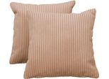 Dekokissen OTTO HOME "Egedal", beige (rosé, cord), B:40cm H:40cm, Polyester, Dekokissen_Sitzkissen_Kissenhüllen, Dekokissen mit Füllung, 2er oder 4er Set, je 40x40 cm