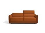 Schlafsofa EGOITALIANO "FOX, Made in Italy-Designsofa mit Dauerschlaffunktion,Breite 216 cm", braun (ziegelbraun), B:216cm H:66cm T:107cm, Sofas, Schlafsofa, Schlafsofa aus Echtleder Bull mit verstellbaren Kopfstützen