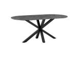 Livetastic Esstisch, Schwarz, Dunkelgrau, Metall, Keramik, oval, Sternfuß, 90x75x180 cm, Esszimmer, Tische, Esstische, Esstische oval