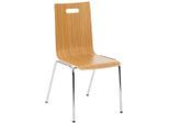 Carryhome Besucherstuhl, Eiche, Chrom, Holz, Metall, Pappel, Sperrholz, Rundrohr, 37x87x50 cm, stapelbar, Arbeitszimmer, Besucherstühle