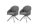 P & B , Grau , Metall, Textil , Füllung: Schaumstoff , 56.5x84x61 cm , Oeko-Tex® Standard 100 , Stoffauswahl, erweiterbar, Sitzfläche 360° drehbar ,