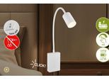 BRILONER LEUCHTEN LED Leselampe "SMOOTH", weiß matt, 1, H: 17cm, 1 Stk., Leuchten, 7x51x4,5 cm, Schlafzimmer, Kinderzimmer