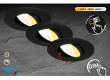BRILONER LEUCHTEN LED Einbauleuchte "DIMARA", schwarz, 1, Ø 4,5cm H: 6,6cm, 1 Stk., Leuchten, 90x24 mm, Wohnzimmer, Flur