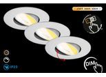 BRILONER LEUCHTEN LED Einbauleuchte "DIMARA", chromfarben, matt, 1, Ø 9cm H: 3cm, 1 Stk., Leuchten, 90x24 mm, Wohnzimmer, Flur